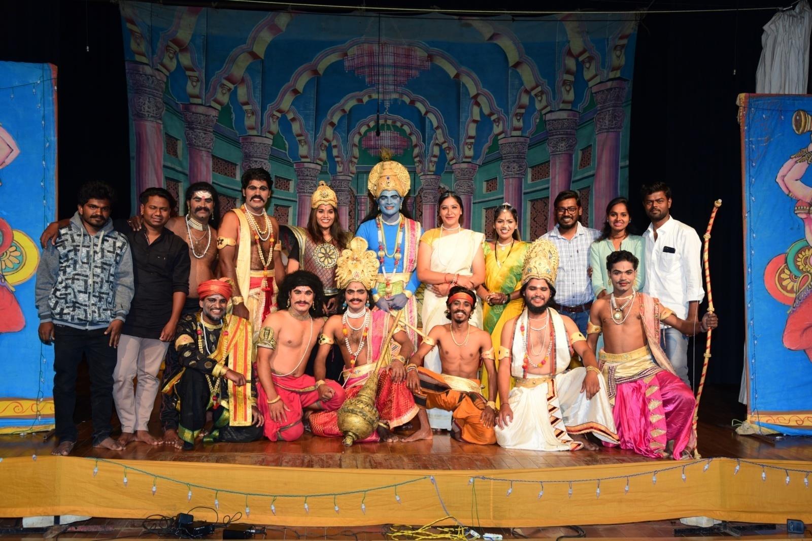 The Janamanadata troupe on stage after a performance